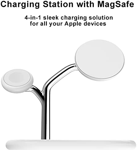 GDGO 4 in 1 Wireless Charging Station with MagSafe - 15W for iPhone Charging Station - 2023 Nightstand Charging Station for Multiple Devices - for iPhone and iWatch Charging Station Made for MagSafe - Image 2