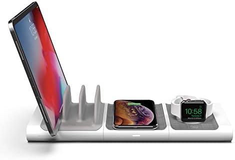 Scosche BLKIT1WT BaseLynx Modular Charging System Includes a Qi-Certified Wireless Charging Station, Apple Watch Charger & a Multi Device Charging Station with One USB-C & Two USB-A Charging Ports - Image 2