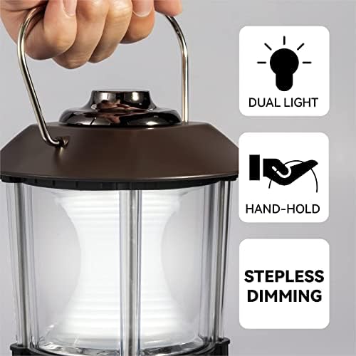 RUWQ Camping Lights - Stepless Dimming Portable Battery Lantern, Handheld Emergency Lighting Rechargeable Lantern, Multifunctional Camping Lamp Suitable for Outdoor, Hiking and Travel - Image 2