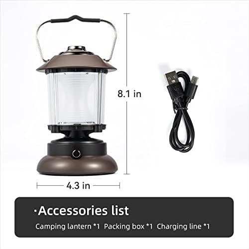 RUWQ Camping Lights - Stepless Dimming Portable Battery Lantern, Handheld Emergency Lighting Rechargeable Lantern, Multifunctional Camping Lamp Suitable for Outdoor, Hiking and Travel - Image 7