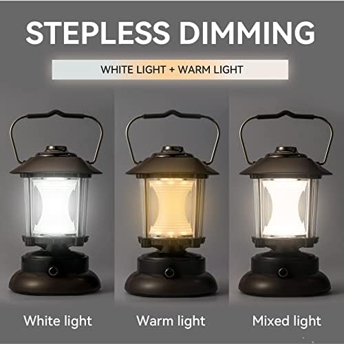 RUWQ Camping Lights - Stepless Dimming Portable Battery Lantern, Handheld Emergency Lighting Rechargeable Lantern, Multifunctional Camping Lamp Suitable for Outdoor, Hiking and Travel - Image 3