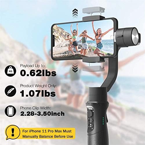 hohem 3-Axis Gimbal Stabilizer for iPhone 13 12 11 PRO X XR XS Smartphone with 3D Inception Sport Mode Object Face Tracking Motion Time-Lapse Quick Balance Handheld Gimbal for Vlog Youtuber Live Video - Image 5