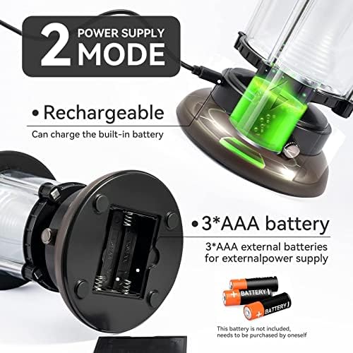 RUWQ Camping Lights - Stepless Dimming Portable Battery Lantern, Handheld Emergency Lighting Rechargeable Lantern, Multifunctional Camping Lamp Suitable for Outdoor, Hiking and Travel - Image 4