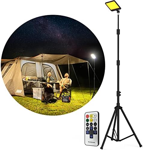 Conpex Led Camping Lights 11000 Lumens Telescoping Camping Light Tripod, night Fishing Lights for Bank Portable Outdoor Light with Stand Led Work Light Camp Light Telescopic 12v Camping Light Campsite - Image 7