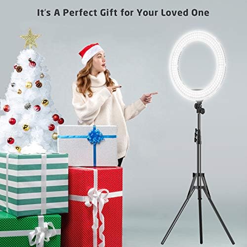 IVISII 18 inch Ring Light with Stand and Phone Holder & Ball Head, 60W Bi-Color 3000-5800K, Professional Ring Light with Tripod for Makeup, Vlog, Tattoo, Large Ring Light for Phone, Camera, Tablet - Image 7