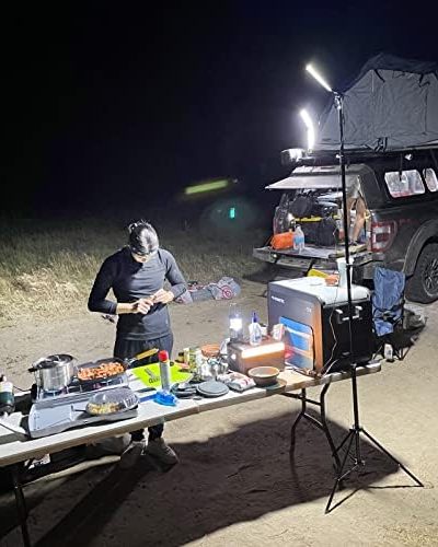 Conpex Led Camping Lights 11000 Lumens Telescoping Camping Light Tripod, night Fishing Lights for Bank Portable Outdoor Light with Stand Led Work Light Camp Light Telescopic 12v Camping Light Campsite