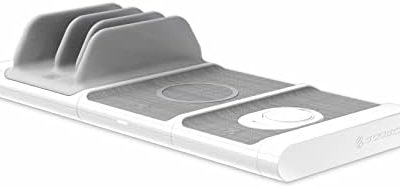 Scosche BLKIT1WT BaseLynx Modular Charging System Includes a Qi-Certified Wireless Charging Station, Apple Watch Charger & a Multi Device Charging Station with One USB-C & Two USB-A Charging Ports
