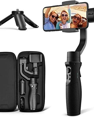 hohem 3-Axis Gimbal Stabilizer for iPhone 13 12 11 PRO X XR XS Smartphone with 3D Inception Sport Mode Object Face Tracking Motion Time-Lapse Quick Balance Handheld Gimbal for Vlog Youtuber Live Video