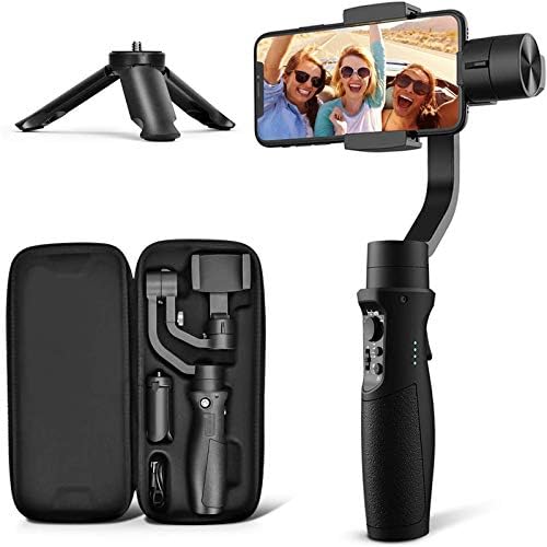 hohem 3-Axis Gimbal Stabilizer for iPhone 13 12 11 PRO X XR XS Smartphone with 3D Inception Sport Mode Object Face Tracking Motion Time-Lapse Quick Balance Handheld Gimbal for Vlog Youtuber Live Video